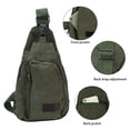 thumbnail image 6 of Gustave Canvas Sling Bag for Men & Women Anti-Theft Chest Shoulder Bag Vintage Casual Crossbody Backpack Messenger Bag for Travel Hiking "Gray", 6 of 9