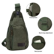 Gustave Canvas Sling Bag for Men & Women Anti-Theft Chest Shoulder Bag Vintage Casual Crossbody Backpack Messenger Bag for Travel Hiking Khaki