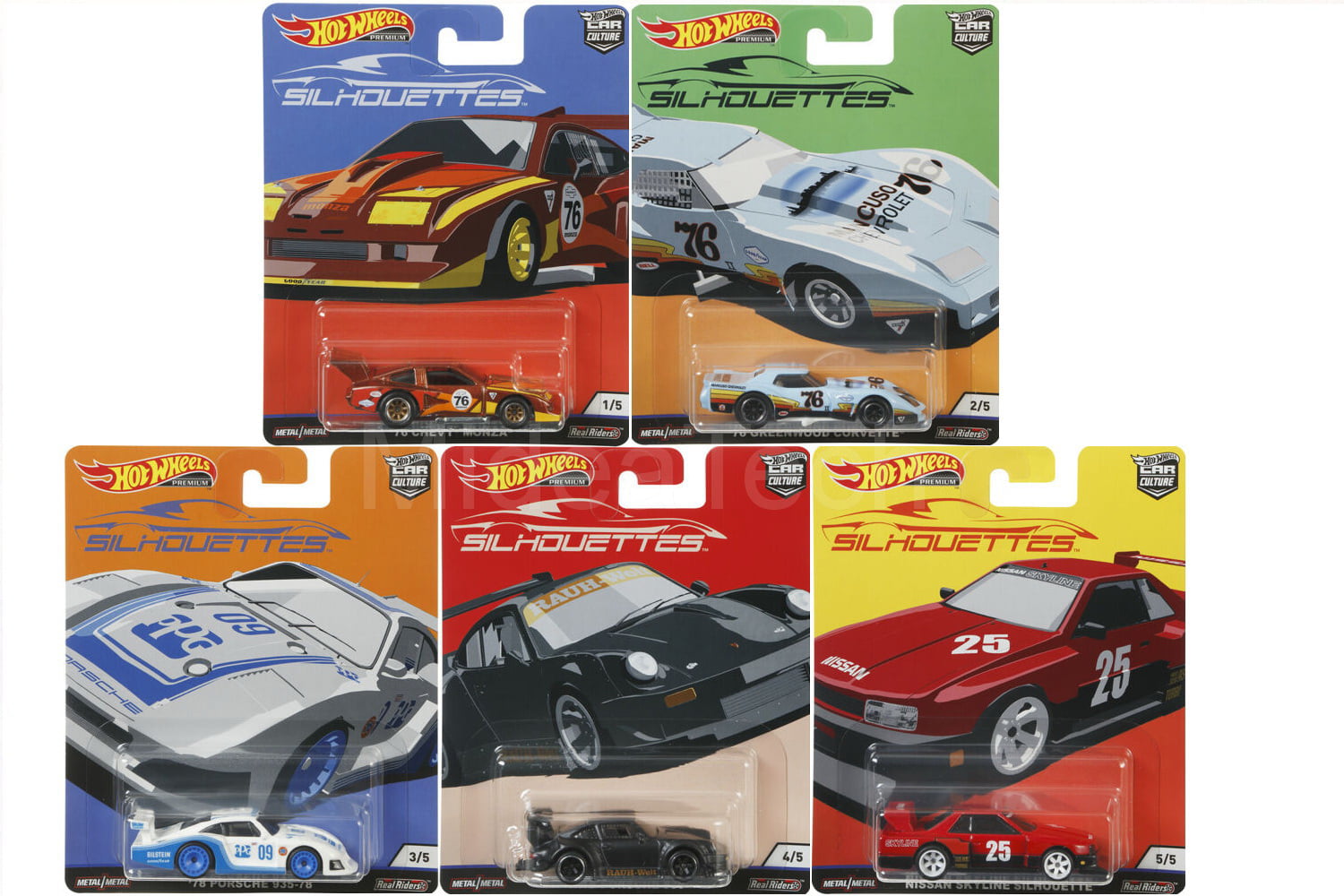 1:64 Hot Wheels premium 5 cars set by Raceface-modelcars 