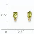 thumbnail image 3 of 14k Diamond & Peridot Birthstone Earrings, 3 of 5