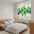 thumbnail image 3 of Saint Patrick's Day Kitchen Curtains 63 Inch Length, Spring Green Clovers Hats Coin Love Tiers Curtains for Living Room Berdoom Bathroom, Light Filtering Drapes Window Treatment 2 Panels 42"Wx63"L, 3 of 8