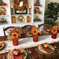thumbnail image 2 of Fall Floral Leaves Table Runner, Thanksgiving Pumpkins Cotton Linen Tablecloth Farmhouse Table Decor for Home,Kitchen,Dining Room,Indoor,Outdoor,13X72 Inches Long, Boho, 2 of 7