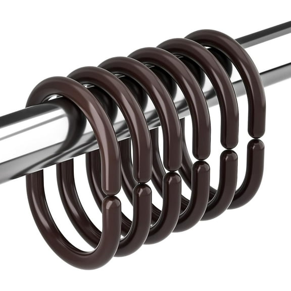 Plastic Shower Curtain Rings, Shower Curtain Hooks, 12 Pcs C Shaped Shower Hooks for Shower Curtain, Clear Shower Curtain Hooks for Bathroom