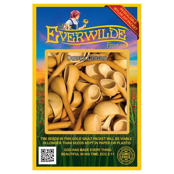 Everwilde Farms - 25 Dipper Gourd Seeds - Gold Vault Seed Packet