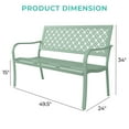 thumbnail image 4 of Grand Patio Garden Benches with Anti-Rust Steel Metal Frame for Front Porch, Mint Green, 4 of 8
