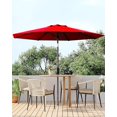 thumbnail image 2 of 9FT Outdoor Patio Umbrella, Outdoor Table Umbrella, Market Umbrella With Push Button Tilt and Crank, 8 Sturdy Ribs UV Protection Waterproof for Garden, Deck, Backyard, Pool, 2 of 7