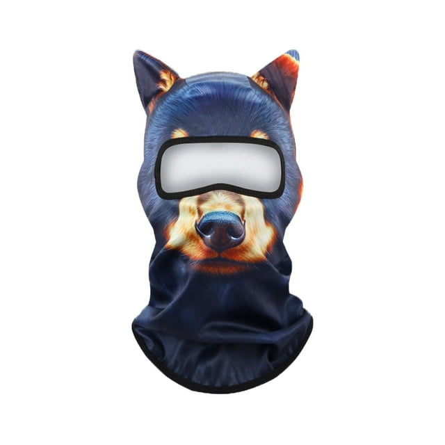 TIELUTT 3D Animal Pattern Winter Full Face for Riding and Skiing Warm Outdoor for Cycling and Driving Snowboarding Boots Womens Awareness Products Riding Vest Custom Lanyard Neck Guard