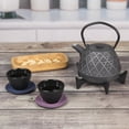 thumbnail image 5 of Creative Home Cast Iron 3.75" Round Coaster/Trivet, Purple, 5 of 10