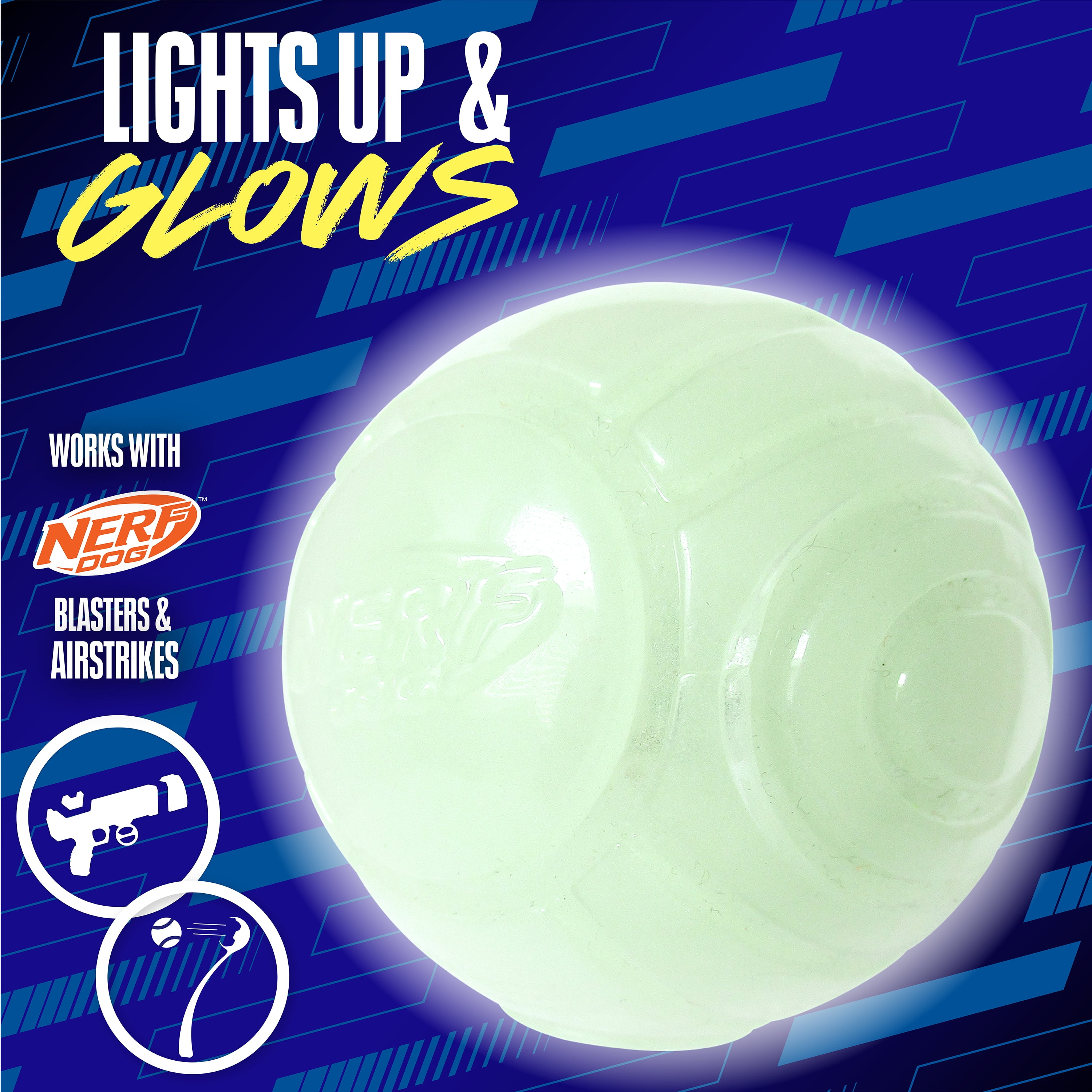(4 pack) Nerf Dog Light Up & Glow Ball