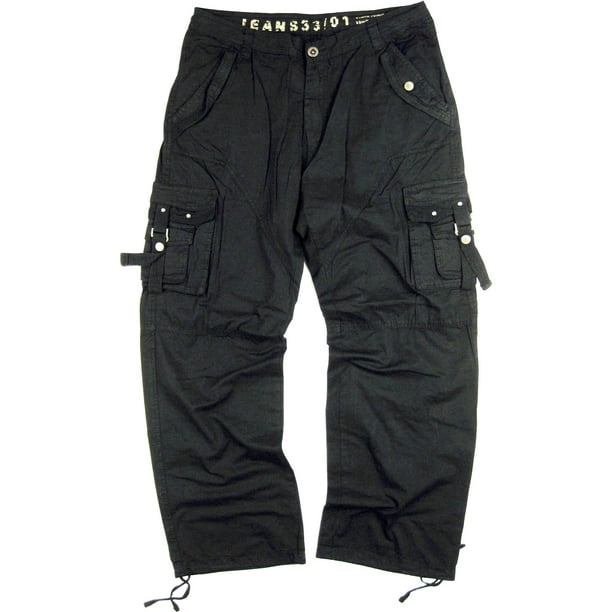 StoneTouch #A8- Men's Military-Style Cargo Pants 32x32--Black - Walmart.com
