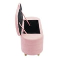 thumbnail image 6 of Storage Bench for Bedroom/Living Room, Elegant Upholstered Sherpa Fabric Storage Ottoman, Multi-functional Stool with Wood Legs ,  Pink, 6 of 9