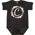 thumbnail image 3 of Inktastic C Monogram Alphabet Letter Rose Floral Wreath Girls Baby Bodysuit, 3 of 5