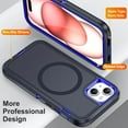thumbnail image 3 of Dteck Case with Tempered Glass Screen Protector for iPhone 15,Shockproof Rubber Case Compatible with MagSafe Hybrid PC Full Body Protection Cover,Navyblue, 3 of 6