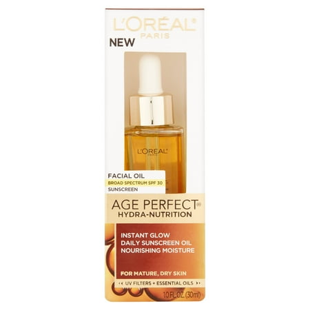 L'Oreal Age Perfect Hyrda Nutrition SPF 30 Sunscreen Oil. Instant Glow, For Mature Dry Skin