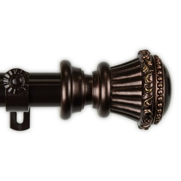 Contemporary Home Living 126" Bronze Solid Contemporary Single Window Curtain Rod