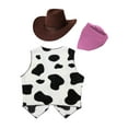 thumbnail image 4 of Doomiva Haloween Cowboy Outfit for Kids Cowboy Hat Vest and Bandanna for Carnival Party Cow&Pink 14, 4 of 6