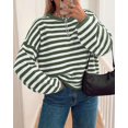 thumbnail image 6 of BTFBM Women's Lightweight Oversized Striped Sweater | Soft Knit Cozy Sweaters, Crew Neck Long Sleeve Pullover, y2k Color Block, Casual Holiday Outfits, Winter Fall Clothes, 6 of 8