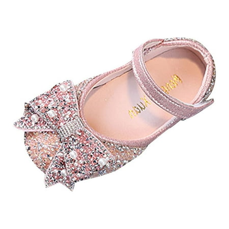 

adviicd Little Girls Shoes Sandals For Toddler Girls Children Shoes Spring And Autumn Rhinestone Soft Bottom Baby Shoes Bowknot Small Leather Shoes Red 24