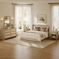 thumbnail image 4 of SICOTAS 3-Piece Rattan Bedroom Set - 6-Drawer Dresser (56.85") & 2 Nightstands, Boho Bedroom Set Furniture with Storage for King Size, 4 of 16
