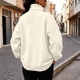 thumbnail image 6 of Women's Turtleneck Half Zip Sweatshirt Casual Solid-Color Button-Down Zipper Front Pocket Long-Sleeved Sports Hoodie, 6 of 9