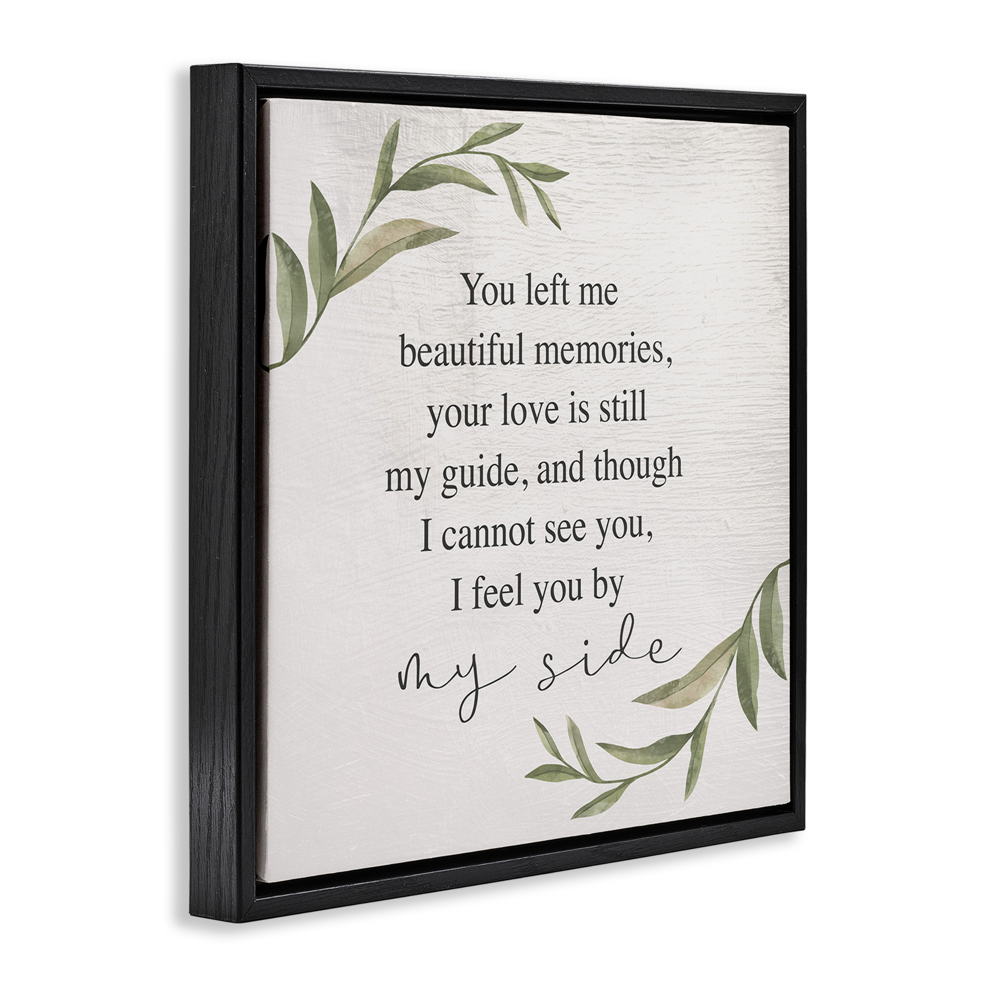 Stupell Industries Grieving Inspirational Heartfelt Phrase Inspirational Painting Black Floater Framed Canvas Art Print Wall Art, 25 x 25