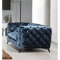 thumbnail image 2 of Divani Casa Delilah Modern Fabric & Stainless Steel Loveseat in Blue, 2 of 5