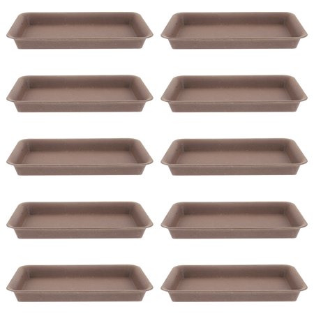 Hemoton 10Pcs Plastic Flowerpot Trays Rectangular Gardening Pot Trays Flowerpot Plates