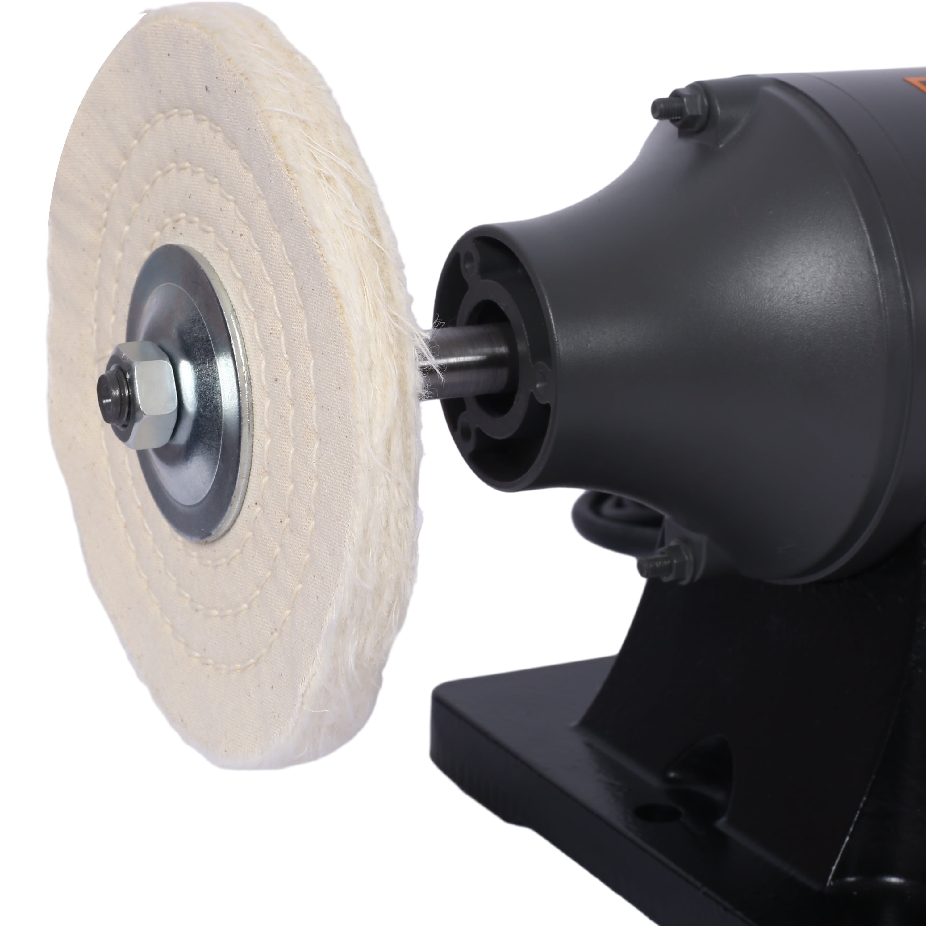 Electric Polisher Benchtop Buffer Grinder  - Includes 4PCs 80Ply Thic Buffing Wheels  Ideal Benchtop Buffing Machine for Polishing  Metal, Jewelry, Knives, Wood, Jade, and Plastic