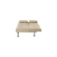 thumbnail image 6 of 67" Folding Sofa Bed with Adjustable Backrest and Silver Metal Legs, Modern Leather Multifunctional Double Sofa Bed with Coffee Table in the Middle for Living Room Bedroom, Beige, 6 of 9