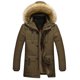 thumbnail image 2 of Hombres Sólido Casual Mediados de longitud Engrosamiento Cremallera Bolsillo Chaqueta Abrigos Pompotops oipoqjl20154, 2 of 9