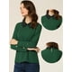 thumbnail image 2 of Blusa de punto de manga larga con cuello Peter Pan para mujer Verde S Allegra K, 2 of 6