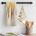 thumbnail image 3 of Abstract Gold Kitchen Towel Dish Cloths Set of 4, Microfiber Soft Kitchen Hand Towels, Modern Brush Luxury Strokes Artwork Absorbent Quick Drying Dishcloths 18 x 28 Inches, 3 of 8