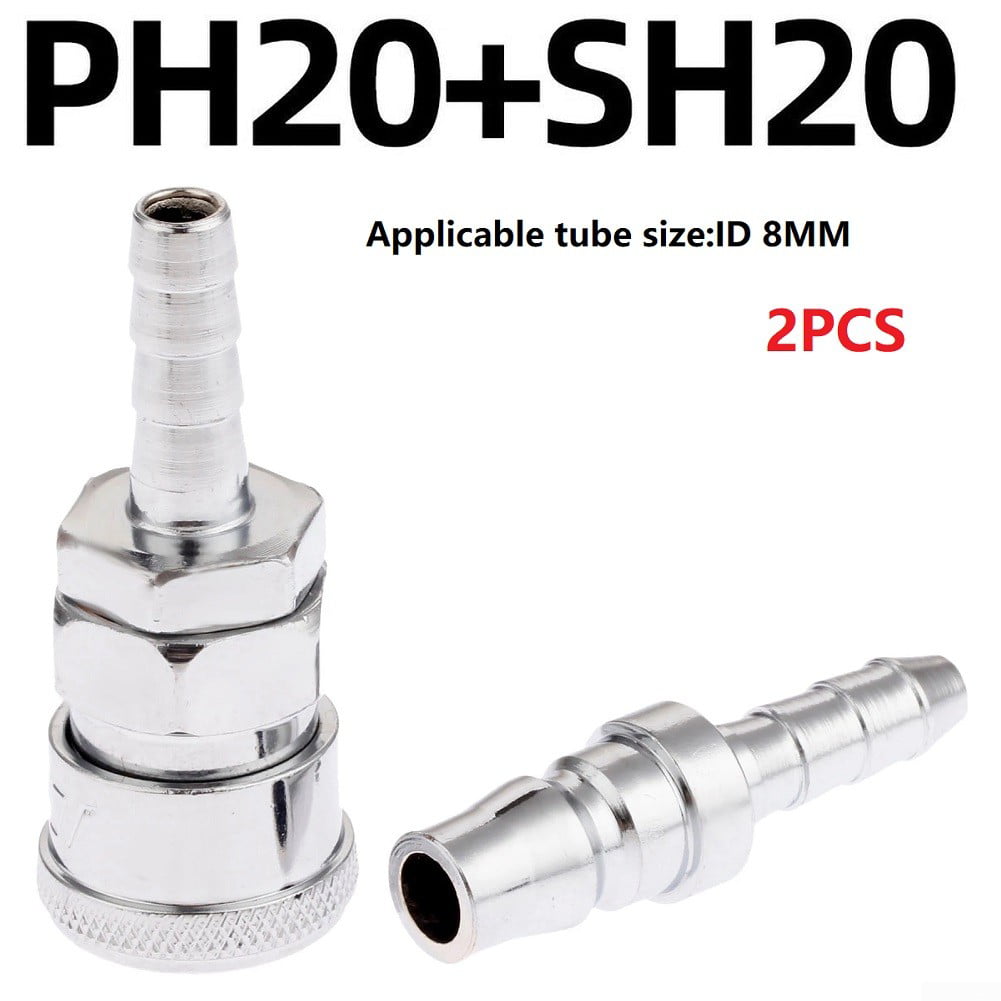 2pcs SH20+PH20 Quick Release Air Line Hose Fittings CL for Compr X3C0 8mm D A5L6 
