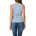 thumbnail image 3 of INSPIRE CHIC Hauts d'Été Sans Manches à Encolure en V Portefeuille à Taille Nouée pour Femmes, 3 of 6