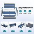 thumbnail image 3 of SERWALL Outdoor HDPE Patio Loveseat Sofa with Cushion,Weather-Resistant Patio Furniture for Poolside, Patio, Balcony, Porch & Backyard, Blue / Grey, 3 of 8