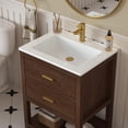 thumbnail image 5 of DELUXE LIVING 24"Bathroom Vanity with Sink, Small Cabinet Single Sink, Storage Venity with Adjustable Feet,Drawers& Easy to Install, Walnut, 5 of 9