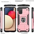 thumbnail image 3 of Wekity Compatible with Samsung Galaxy A02S Case, Galaxy A02S Case with Tempered Glass Screen Protector [2Pcs], Shockproof [Military-Grade] Phone Cover Case with Ring Kickstand for Samsung A02S, Red, 3 of 5