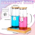 thumbnail image 2 of Glass Laundry Detergent Dispenser Set with Tray & Labels,50 Oz Refillable Containers for Laundry Room Organization and Detergent Storage Ideal for Both Powder & Liquid Detergent(Bamboo lid), 2 of 7