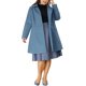 thumbnail image 2 of Abrigos de invierno para mujeres de tallas grandes Agnes Orinda, con solapa muesca, abotonado simple, elegante abrigo largo tipo trench con bolsillo 2X azul, 2 of 7