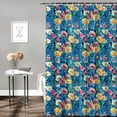 thumbnail image 2 of Orinice  Tropical Shower Curtain, Hawaiian Colorful Composition of Hibiscus Birds and Summery Motifs Exotic Paradise, Cloth Fabric Bathroom Decor Set with Hooks,  60x72, 2 of 7