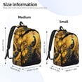 thumbnail image 2 of Wukai Elegant Gold Leaf Peacock Print Durable Canvas Laptop Backpack - Adjustable Shoulder Straps, Water-Resistant, Large Capacity, Unisex for School, Office-Small, 2 of 5