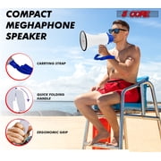 Megaphone 30W Bull Horn PA Speaker w 800 Yards Range Loud Siren Voice Amplifier Portable