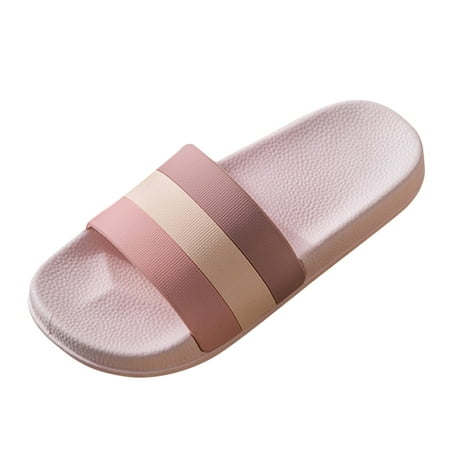 

Dyfzdhu Fashionable Four Seasons Women Slippers Home Indoor Thick Sole Non Slip Open Toe Comfortable Colorblock Casual Style