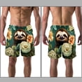 thumbnail image 3 of luoweisi Men's Beach Shorts Quick Dry Swim Trunks with Mesh Lining Sloth L, 3 of 5