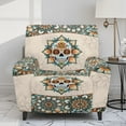thumbnail image 2 of FUIALDOLG Boho Skull Recliner Cover, Couch Cover for Recliner - Stretch Non Slip Sofa Covers Washable, Furniture Protector for Living Room, 2 of 7