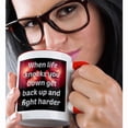 thumbnail image 2 of 3dRose, When life knocks you down get back up and fight harder, boxing, 11oz Two-Tone Red Mug, 2 of 7