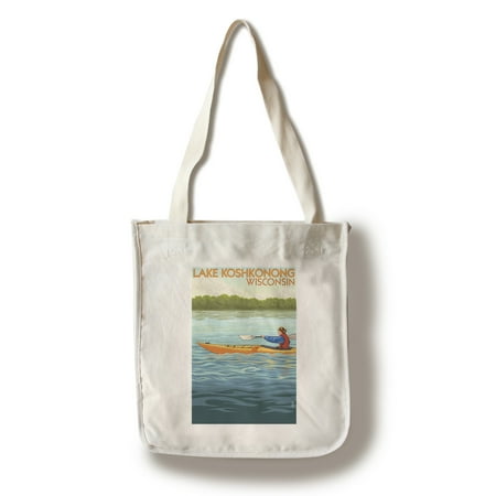 Lake Koshkonong, Wisconsin - Kayak Scene - Lantern Press Poster (100% Cotton Tote Bag -