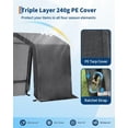 thumbnail image 4 of 7X12 FT Heavy Duty Outdoor Storage Shed with Roll-Up Door - Waterproof Portable Shelter for Tools & Equipment, Rust-Resistant Steel Frame,Grey, 4 of 7