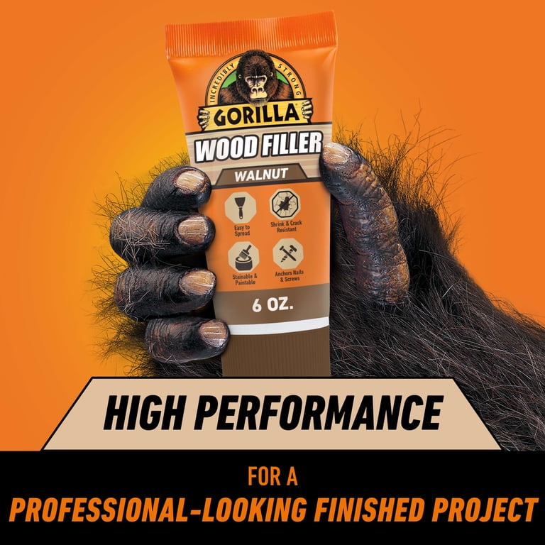 Gorilla Wood Filler Walnut Color, 6 Ounce Tube photo 2
