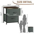 thumbnail image 4 of Eunos Nightstands for Bedroom Set of 2, Small Bedside Table End Table for Closet, Charcoal Grey, 4 of 6